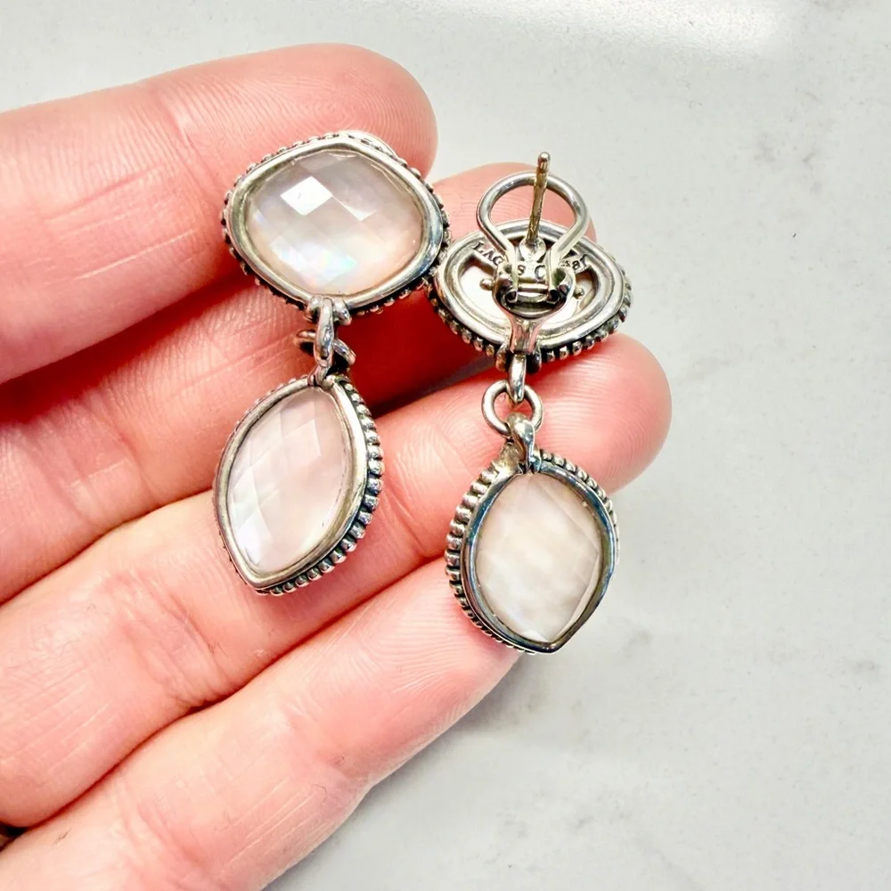 LAGOS Silver Earrings with Pink Mother of Pearl - Picture 3 of 5